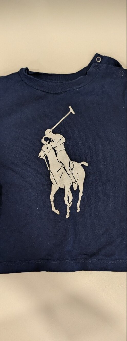 Ralph Lauren Navy Tee with White Polo Player Graphic